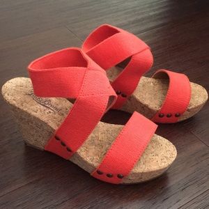 Lucky Brand cork wedge sandals